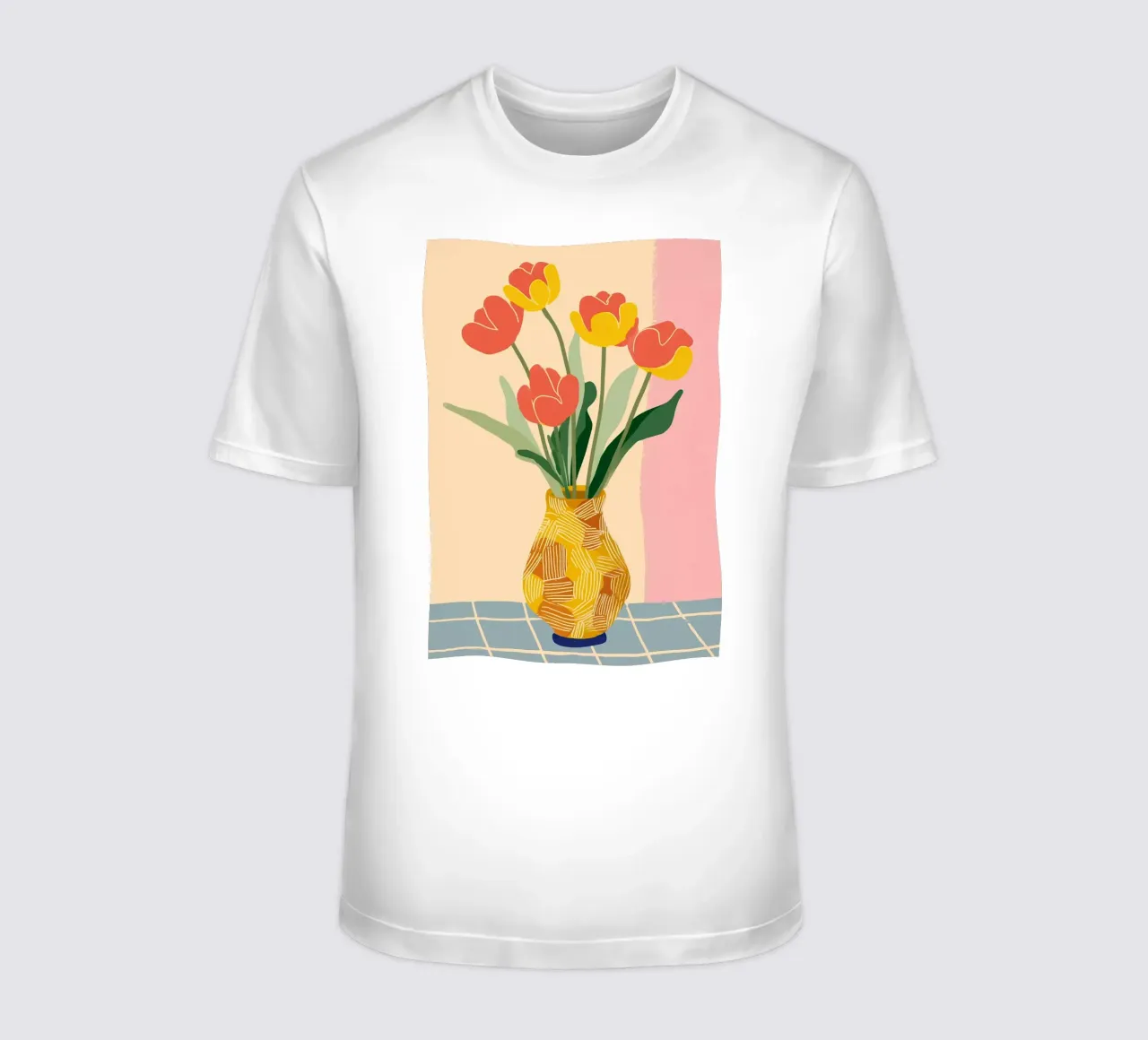 Sunny Tulips on the Table t-shirt da Amelie Rose