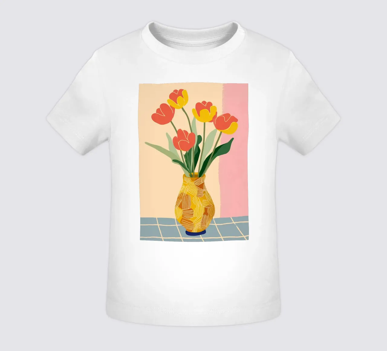 Sunny Tulips on the Table maglietta neonato da Amelie Rose