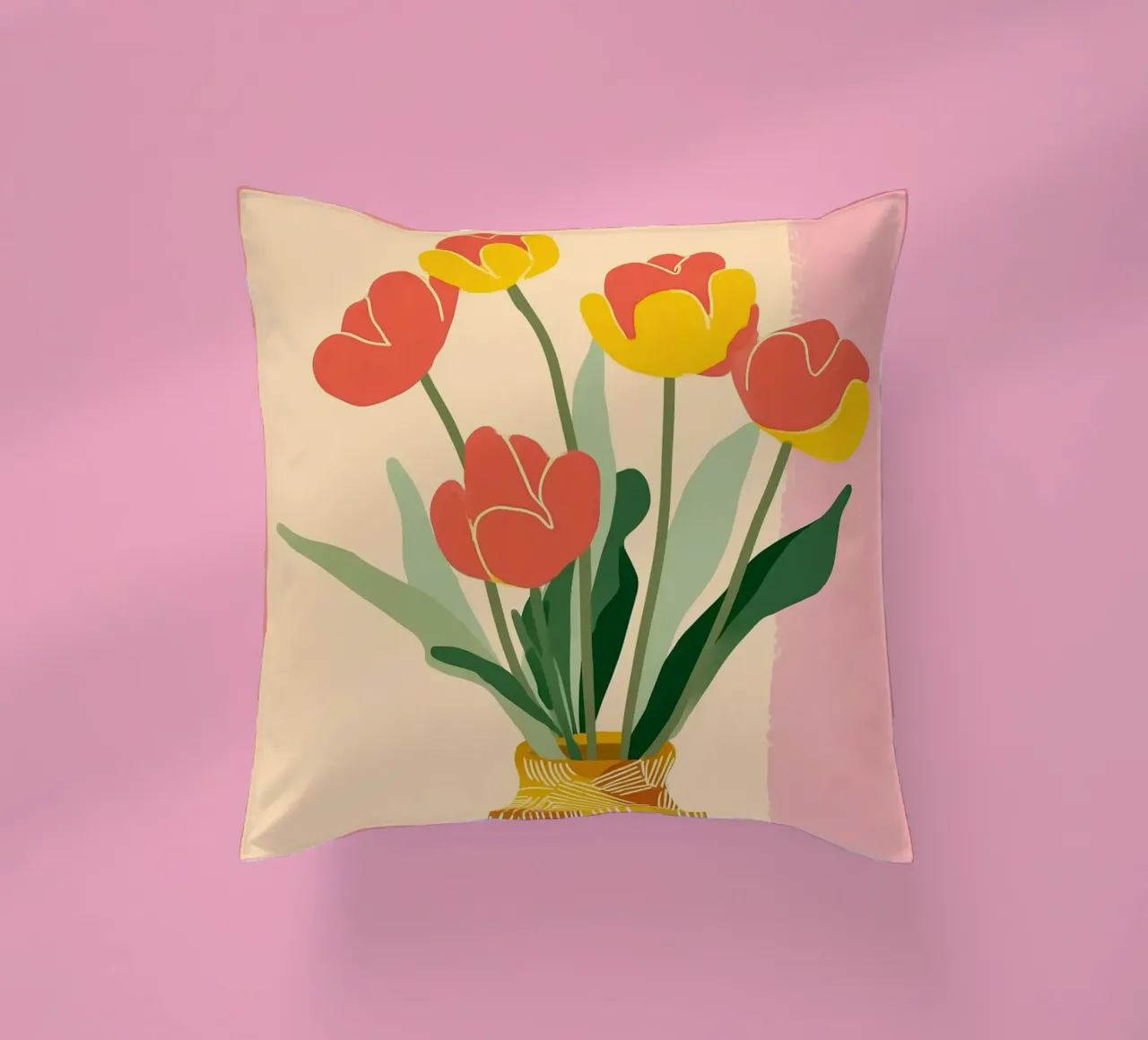 Sunny Tulips on the Table cuscino da Amelie Rose