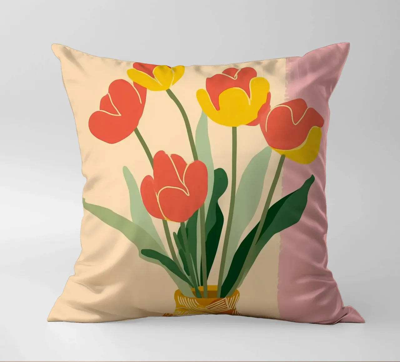 Sunny Tulips on the Table cuscino da Amelie Rose