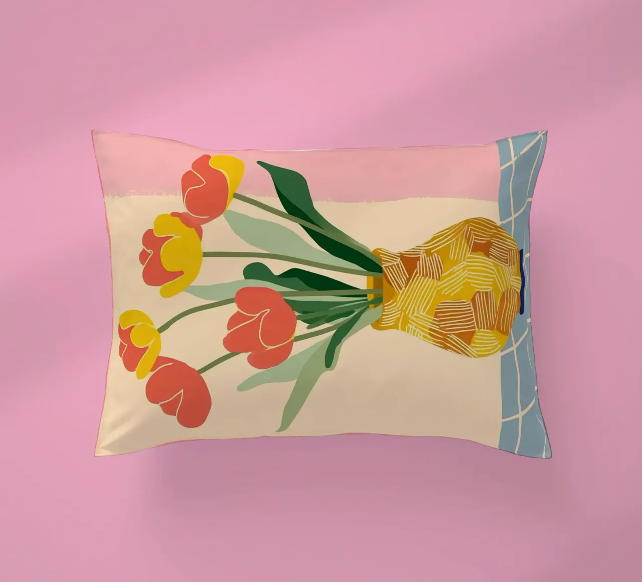 Sunny Tulips on the Table cuscino da Amelie Rose