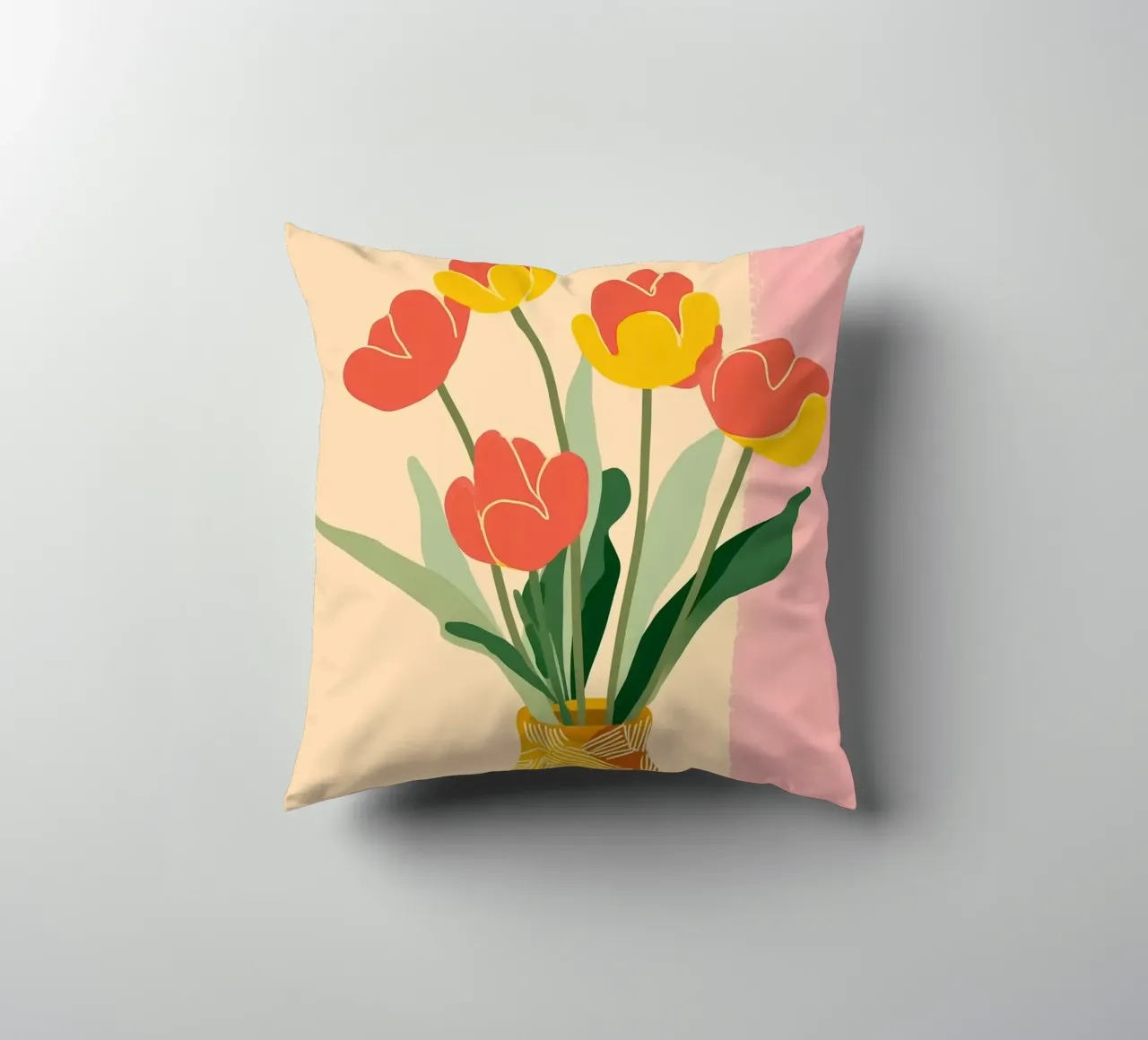 Sunny Tulips on the Table cuscino da Amelie Rose