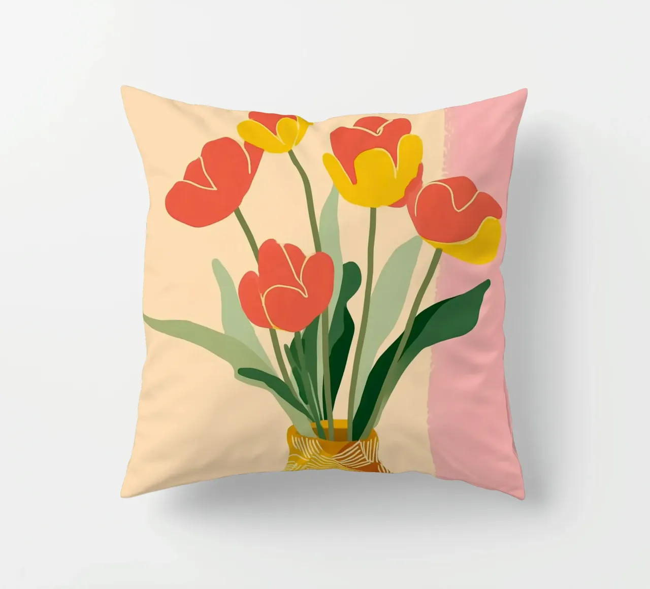 Sunny Tulips on the Table cuscino da Amelie Rose