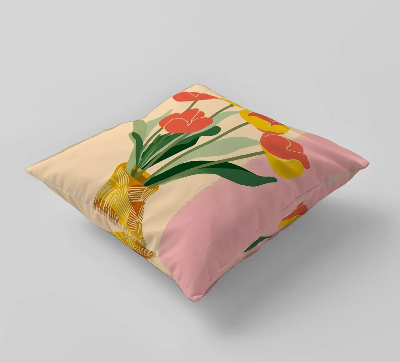 Sunny Tulips on the Table cuscino da Amelie Rose