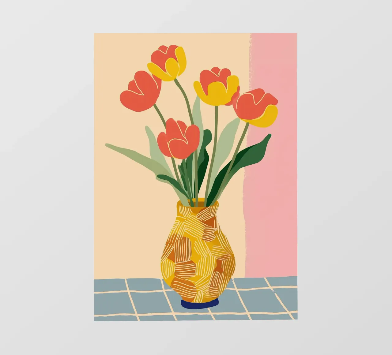 Sunny Tulips on the Table pellicola backlit da Amelie Rose
