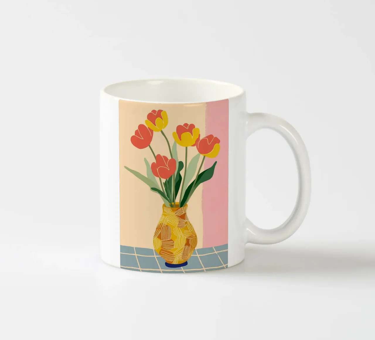 Sunny Tulips on the Table tazza in ceramica da Amelie Rose