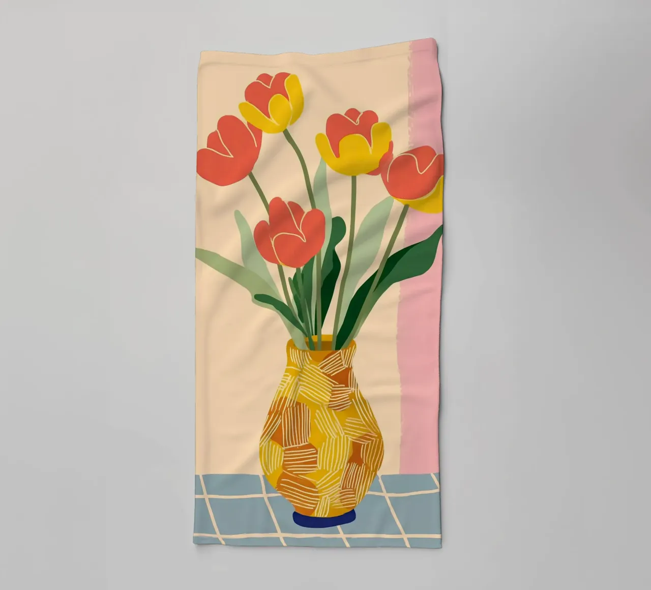 Sunny Tulips on the Table asciugamano da bagno da Amelie Rose