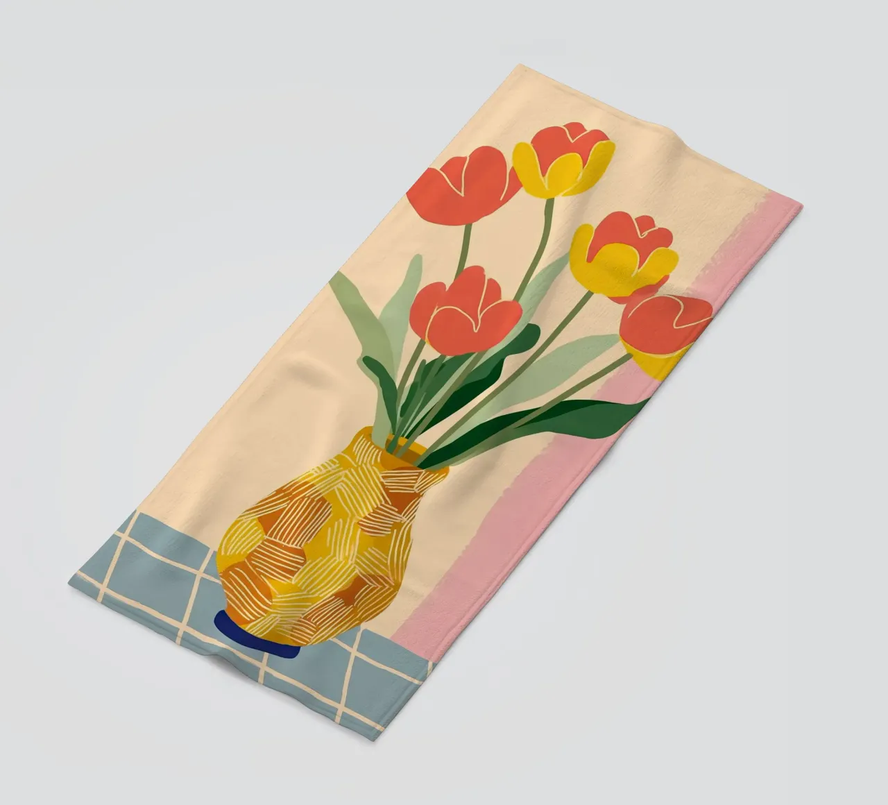 Sunny Tulips on the Table telo mare da Amelie Rose