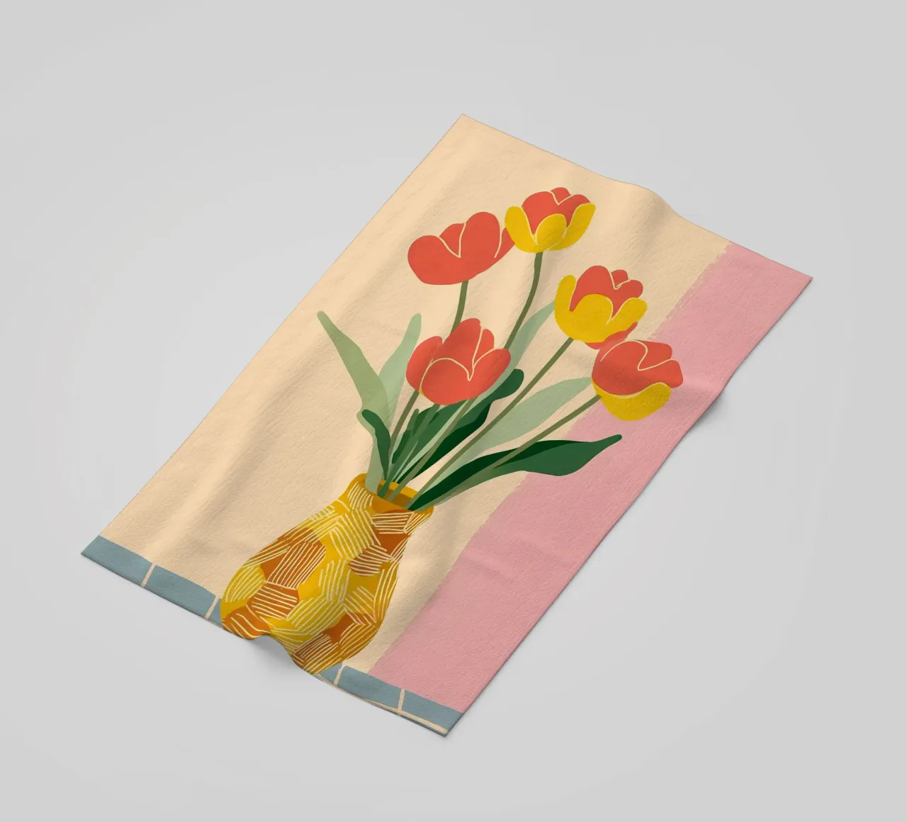 Sunny Tulips on the Table telo mare da Amelie Rose