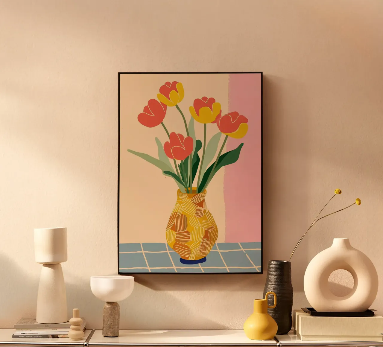 Sunny Tulips on the Table plexiglass da Amelie Rose