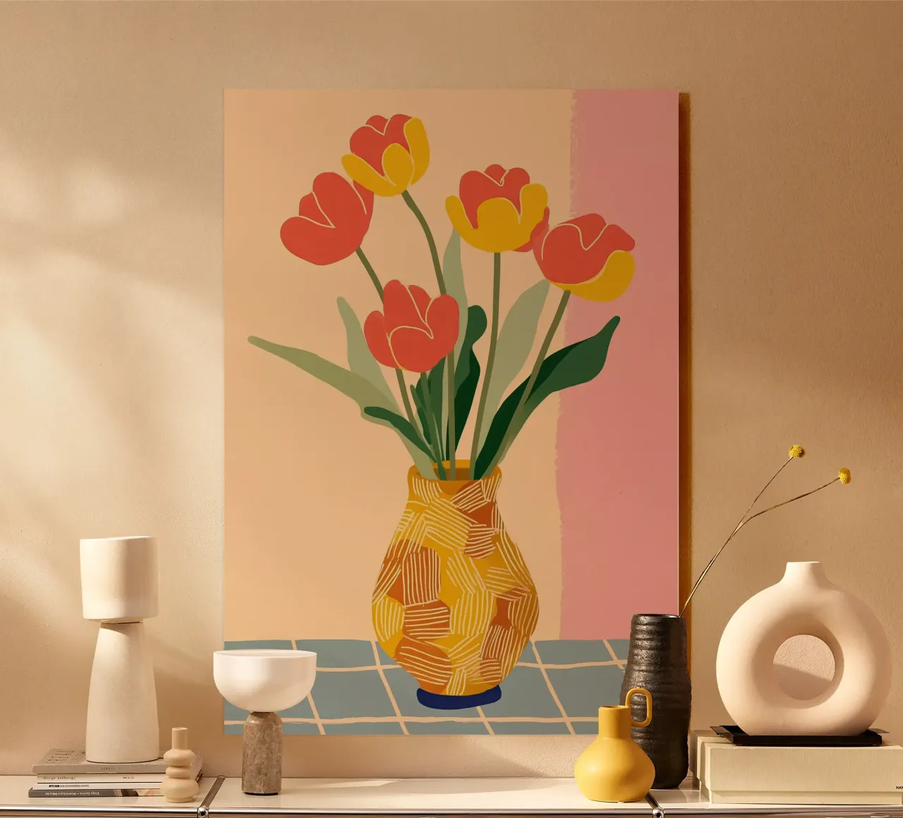 Sunny Tulips on the Table plexiglass da Amelie Rose