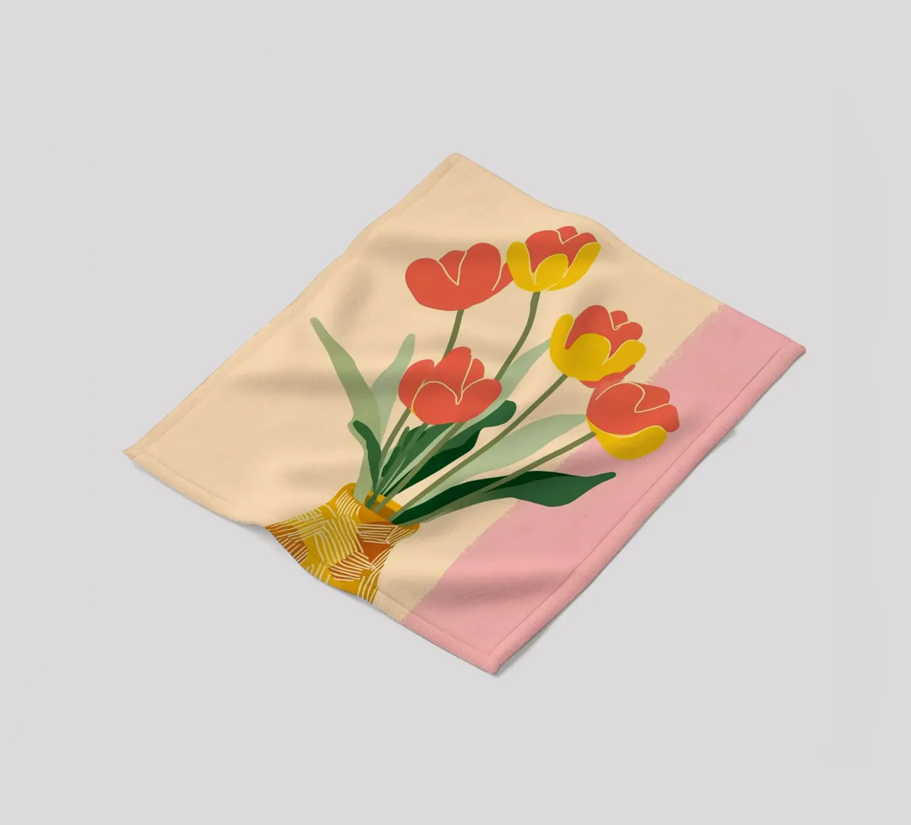 Sunny Tulips on the Table coperta in pile da Amelie Rose