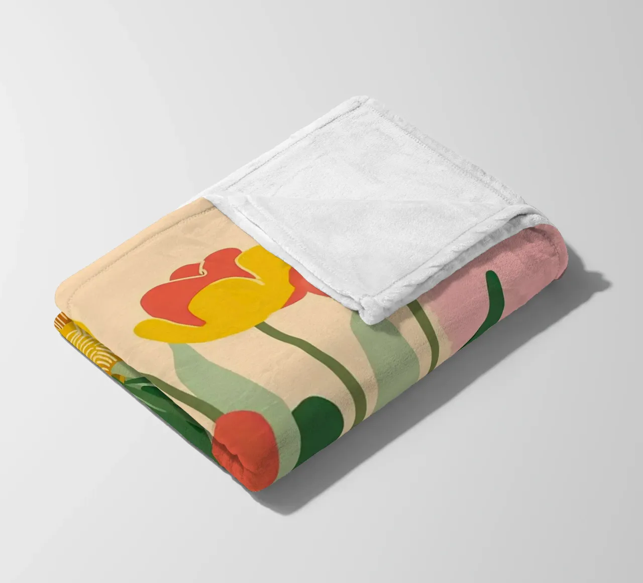 Sunny Tulips on the Table coperta in pile da Amelie Rose