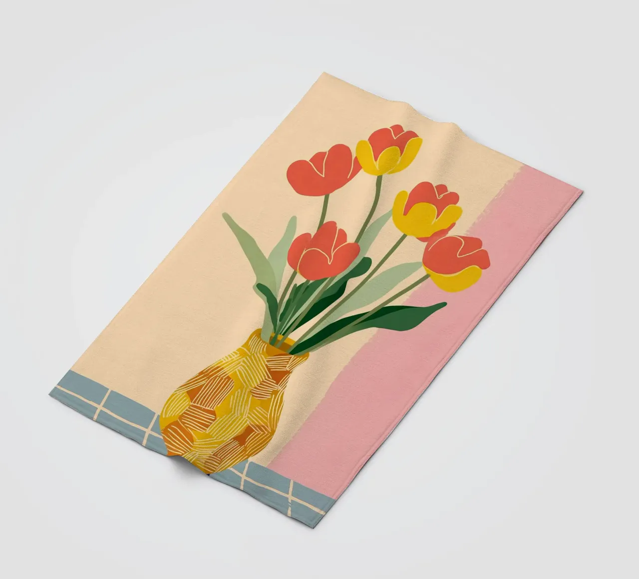 Sunny Tulips on the Table coperta in pile da Amelie Rose