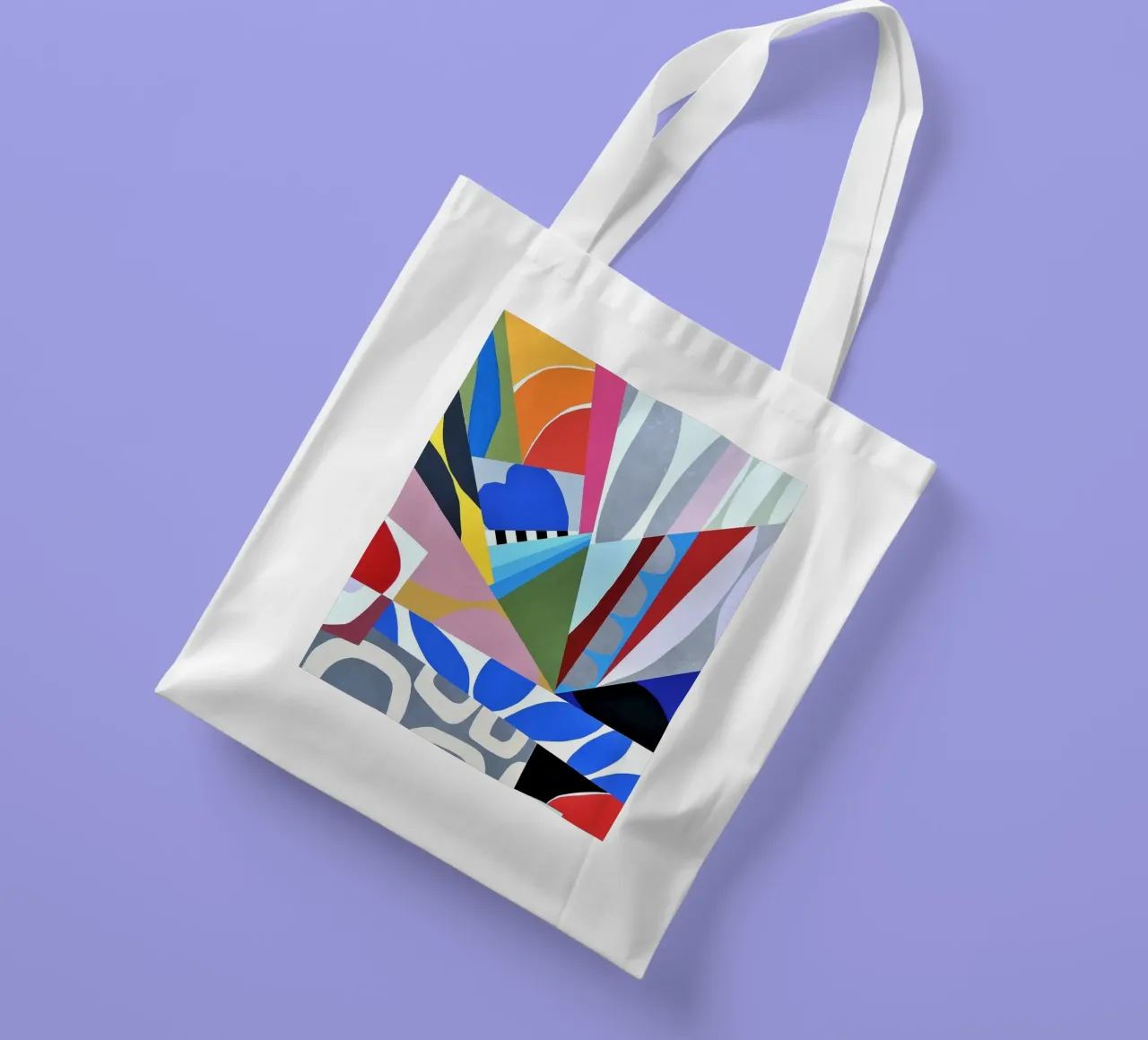 Forme geometriche astratte borsa in juta da Courtney