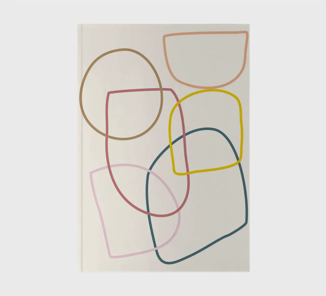 Abstract Minimalist Line Art Geometric Shapes Drawing notebook by Courtney