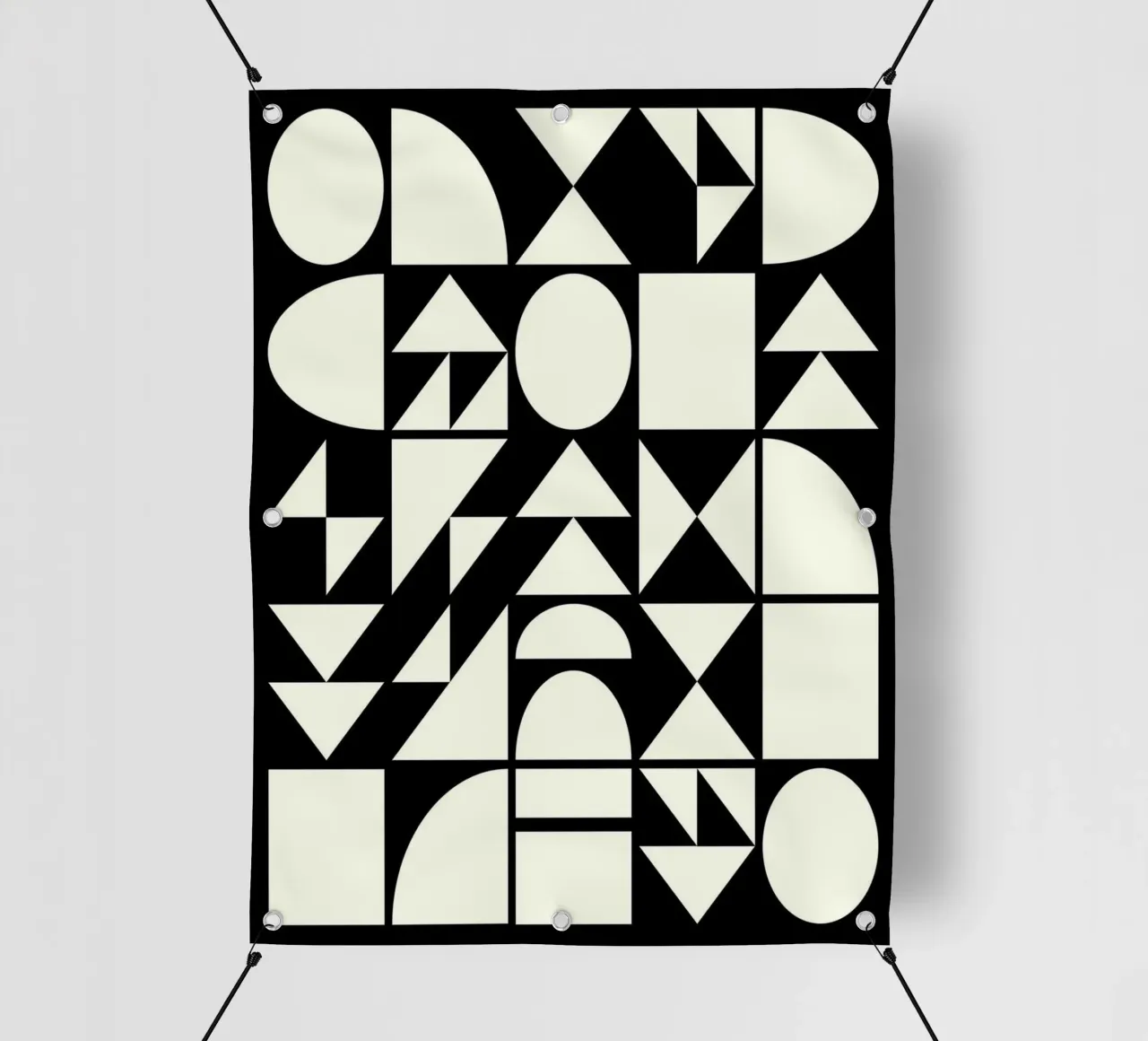 Forme geometriche in bianco e nero telo in pvc da Courtney