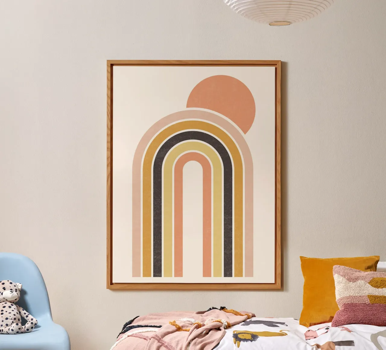 Arcobaleno e sole Boho alluminio dibond da Courtney