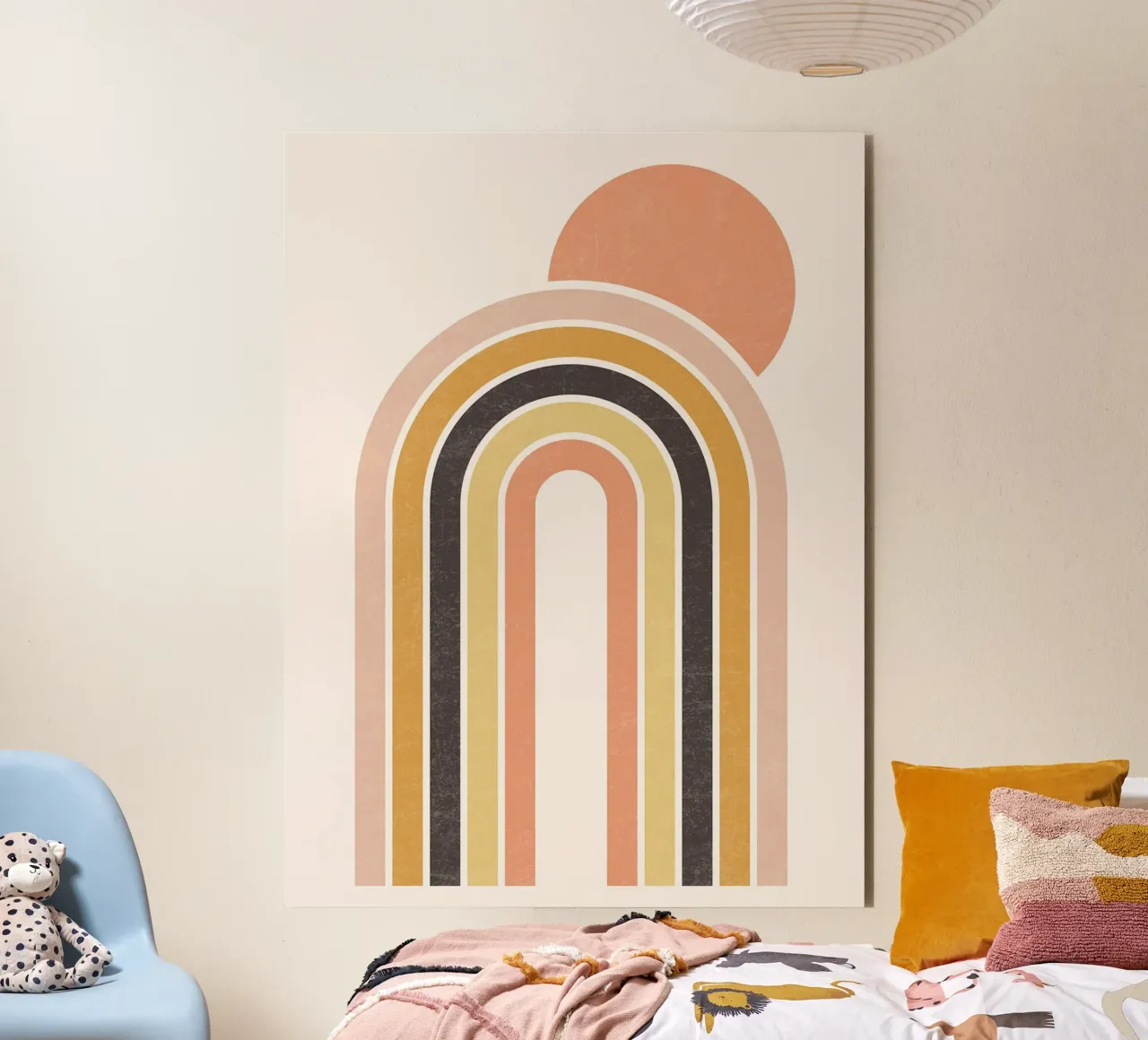 Arcobaleno e sole Boho alluminio dibond da Courtney