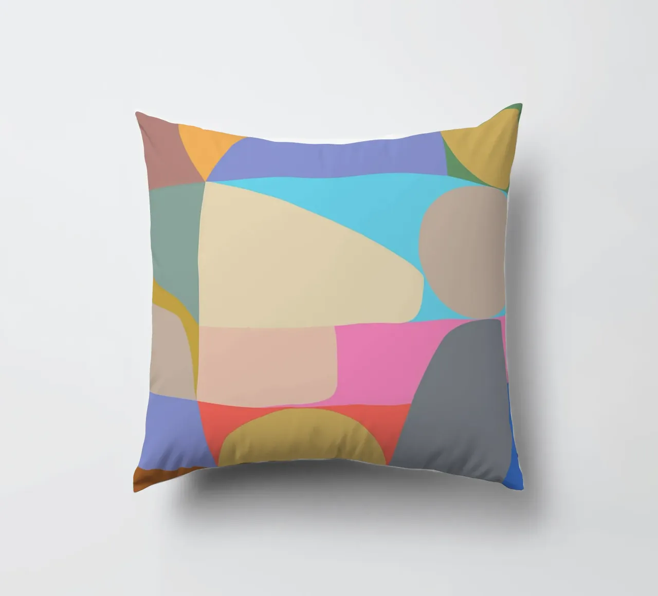 Composizione colorata di forme geometriche astratte cuscino da Courtney