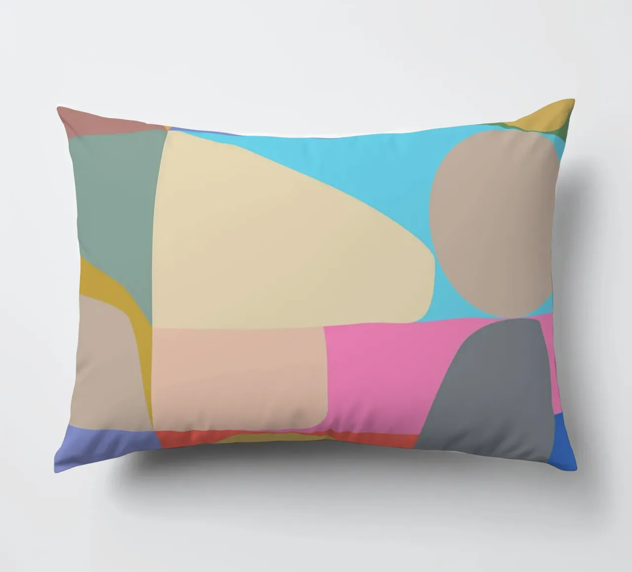 Composizione colorata di forme geometriche astratte cuscino da Courtney