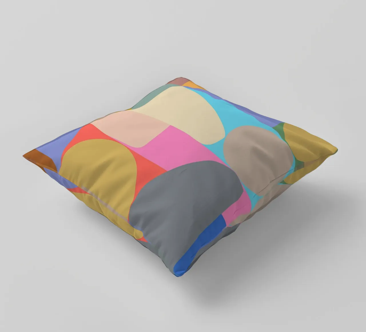 Composizione colorata di forme geometriche astratte cuscino da Courtney