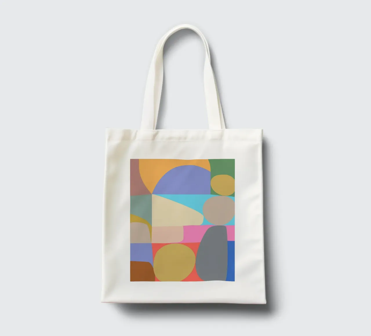 Composizione colorata di forme geometriche astratte borsa in juta da Courtney