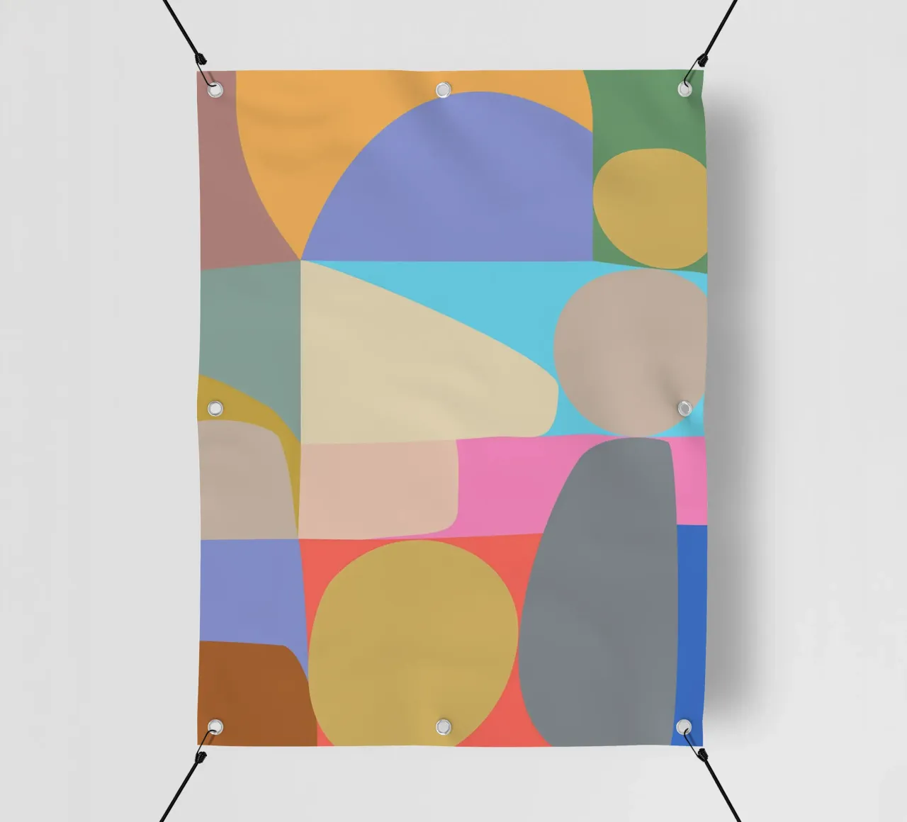 Composizione colorata di forme geometriche astratte telo in pvc da Courtney