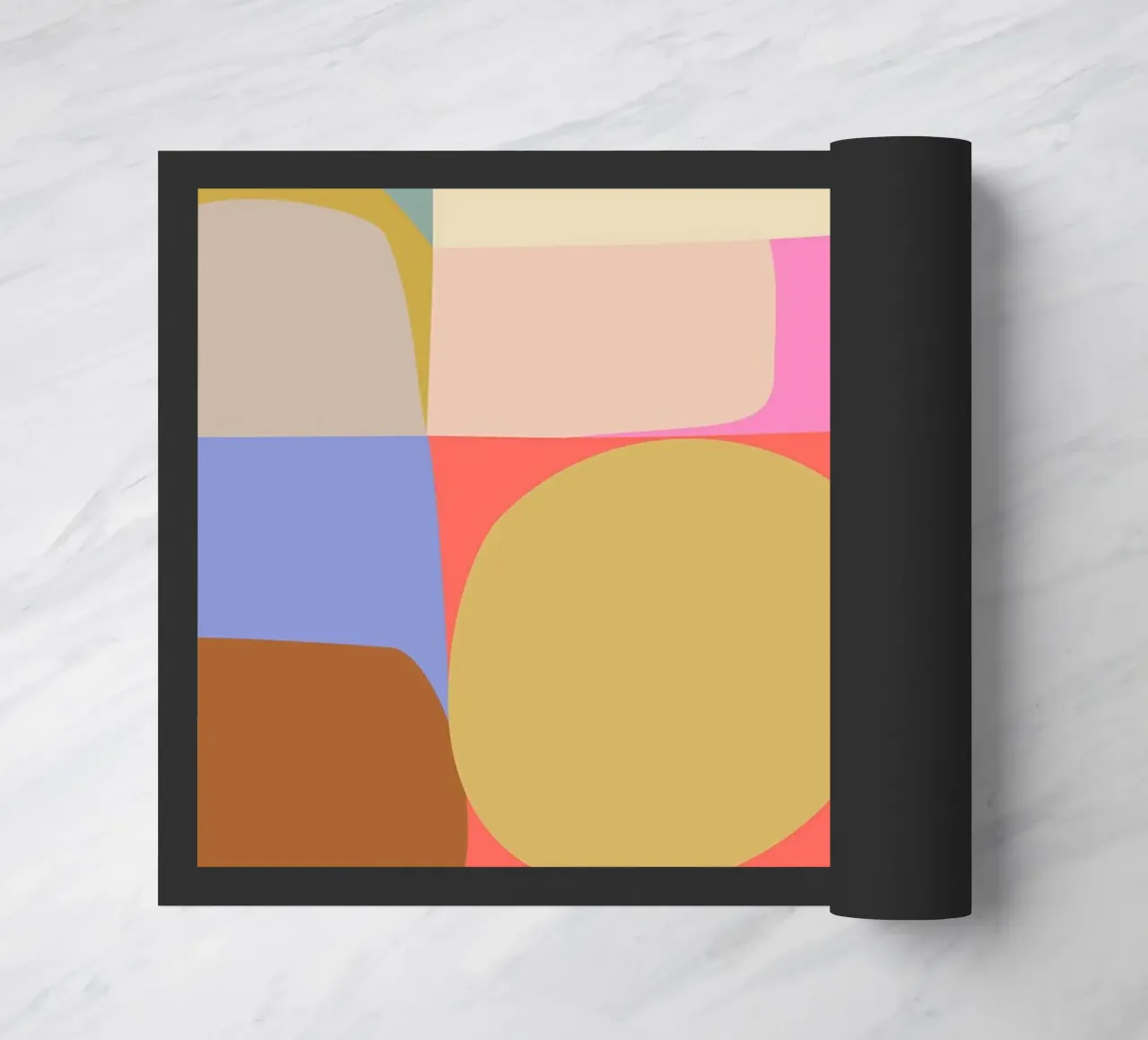 Composizione colorata di forme geometriche astratte zerbino da Courtney
