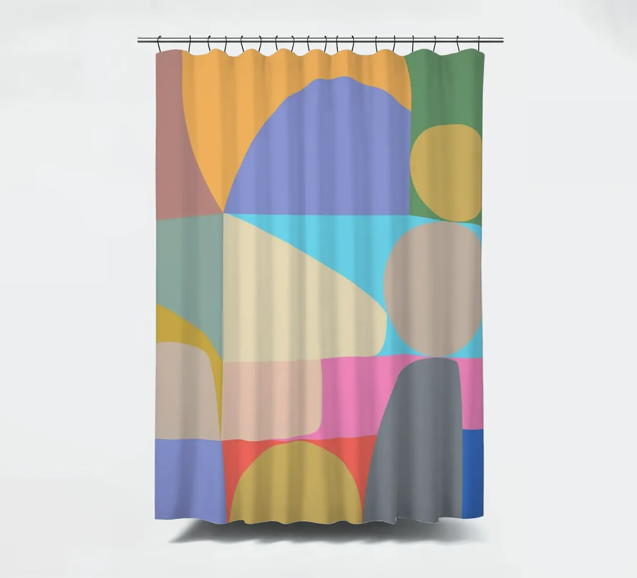 Composizione colorata di forme geometriche astratte tenda da doccia da Courtney