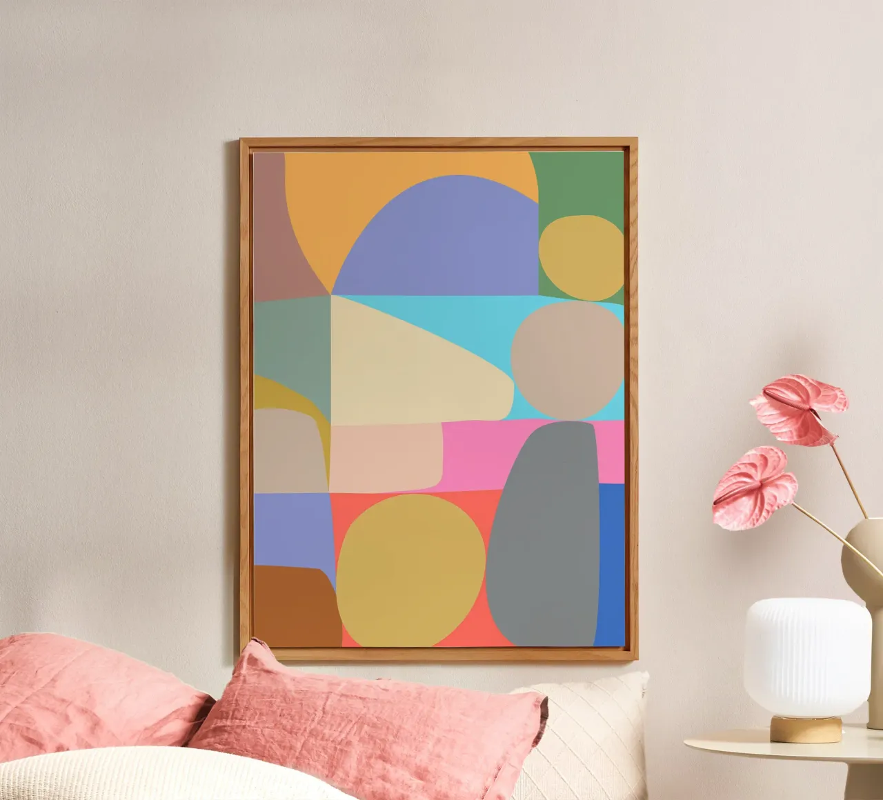 Composizione colorata di forme geometriche astratte pannello forex da Courtney
