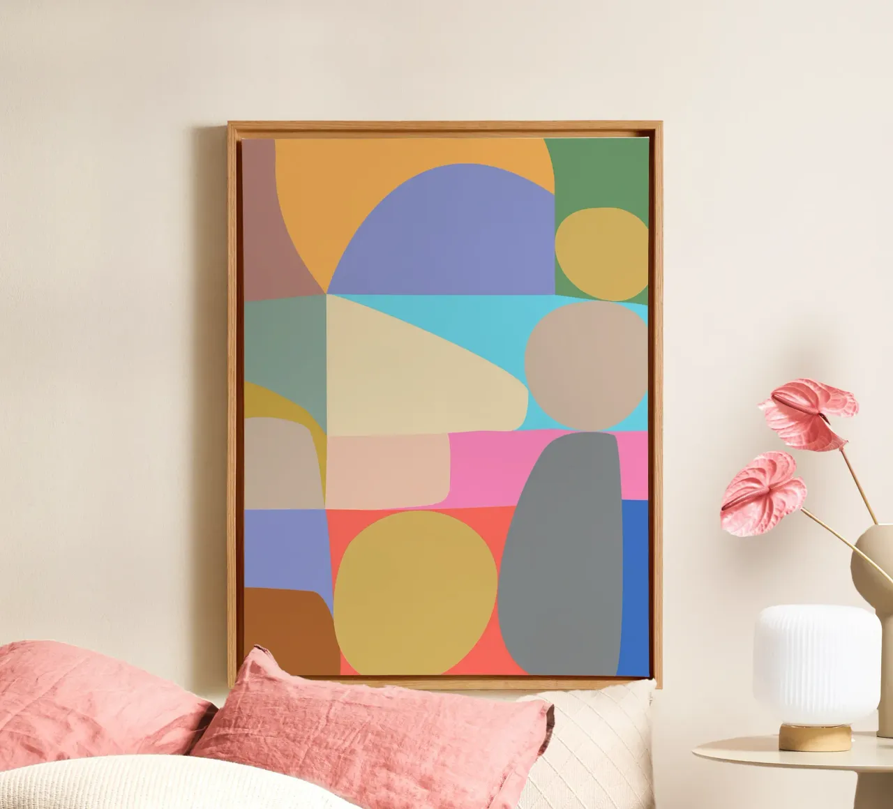 Composizione colorata di forme geometriche astratte tela da Courtney