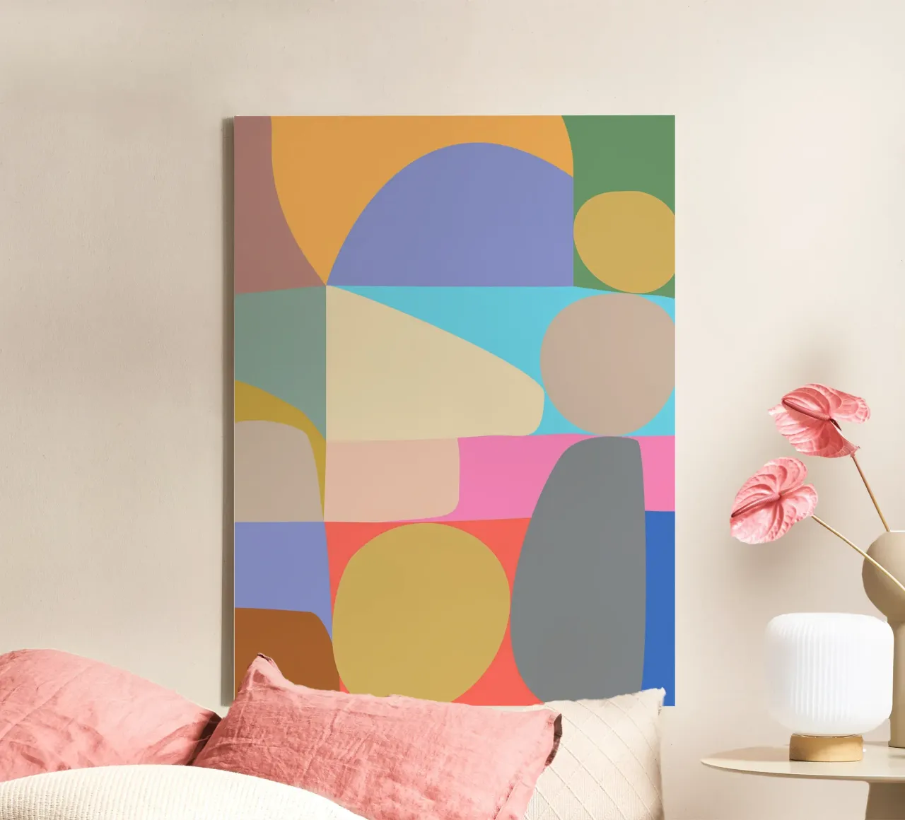 Composizione colorata di forme geometriche astratte tela da Courtney