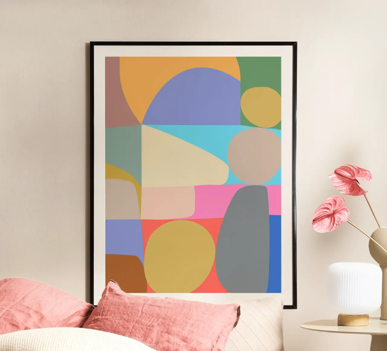 Composizione colorata di forme geometriche astratte carta hahnemühle da Courtney