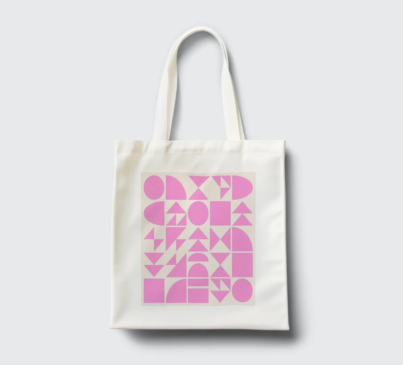 Forme geometriche di metà secolo in rosa borsa in juta da Courtney