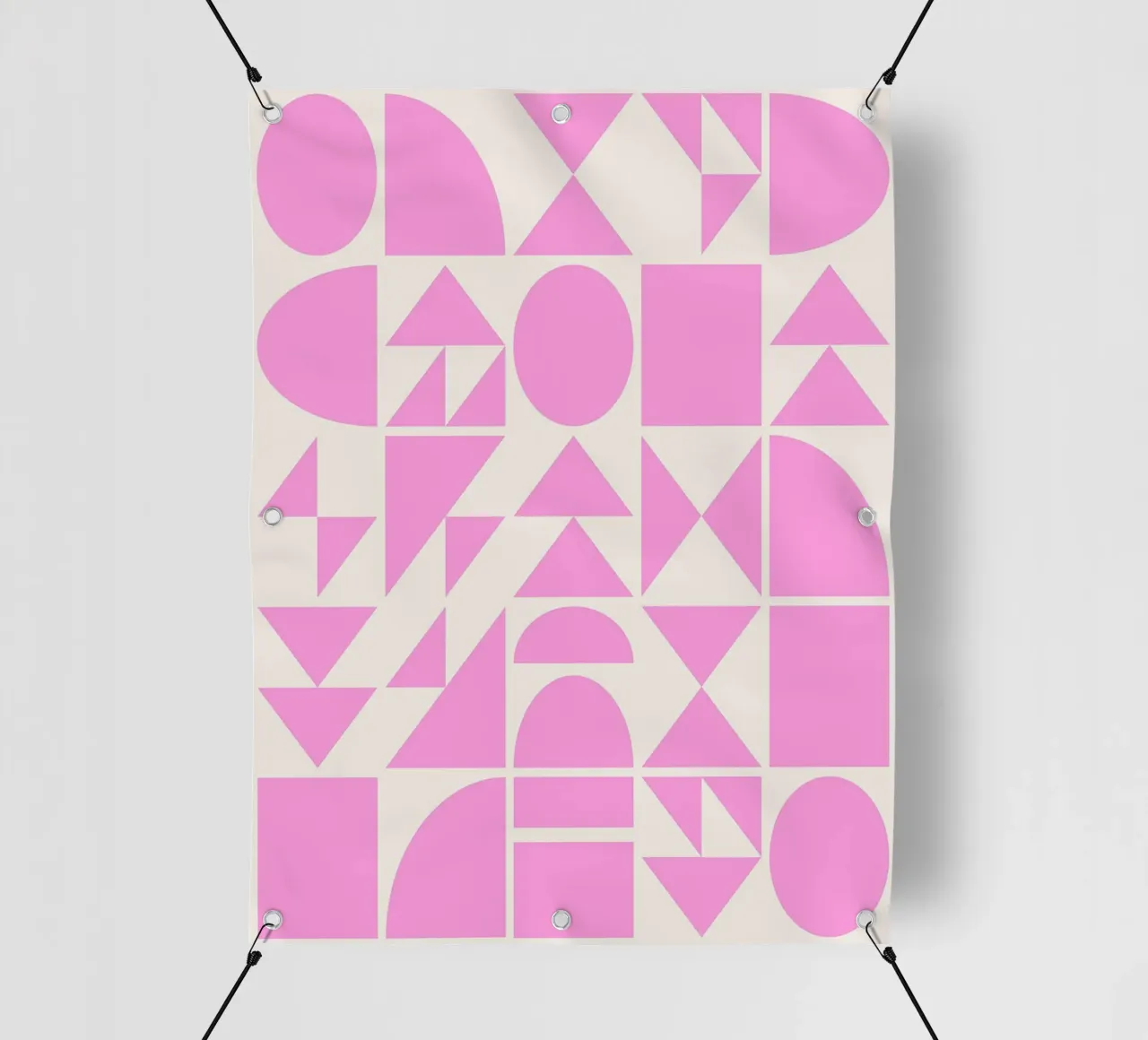 Forme geometriche di metà secolo in rosa telo in pvc da Courtney