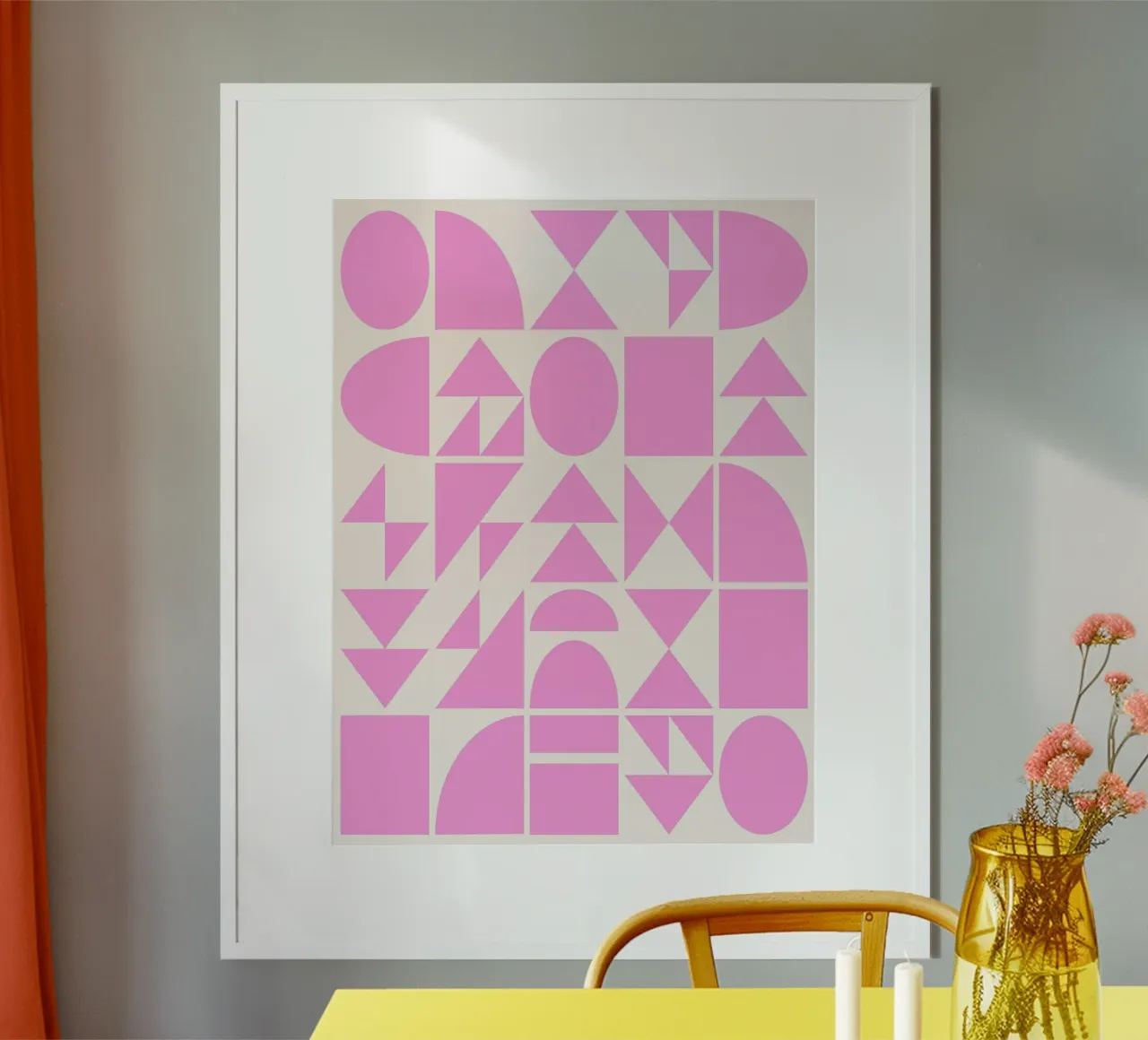 Forme geometriche di metà secolo in rosa carta hahnemühle da Courtney