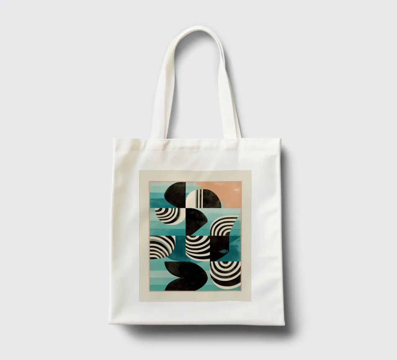 Forme geometriche retrò II borsa in juta da Courtney