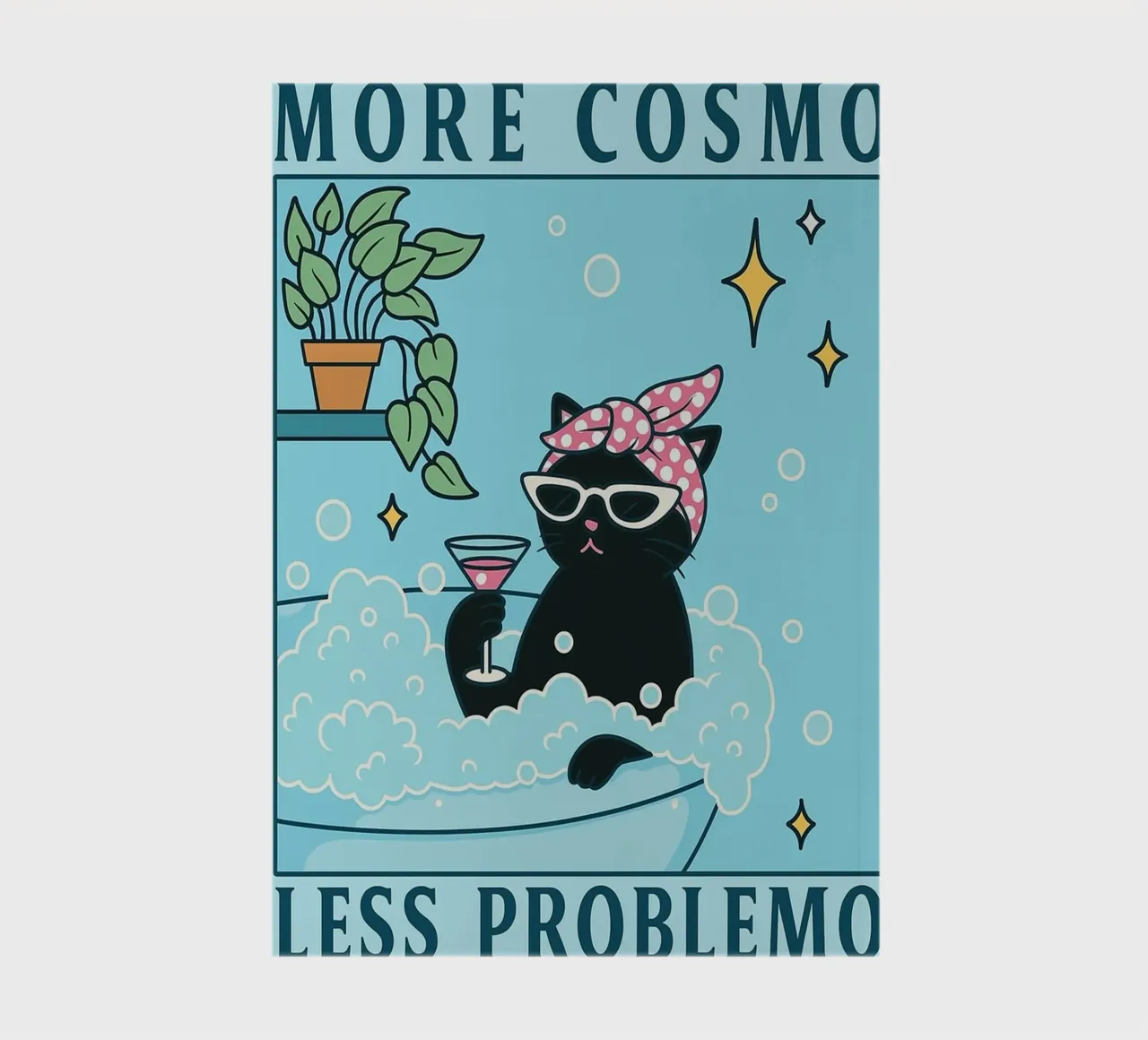 more cosmo less problemo grappige kattentekening notitieboek van dahlianz