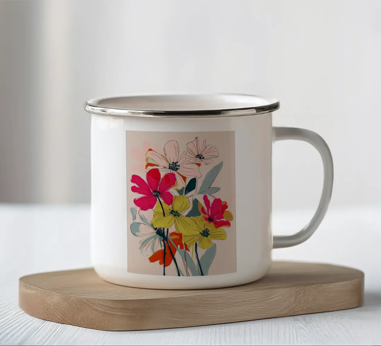 Warm Petals on a Gentle Day tazza in smalto da Amelie Rose