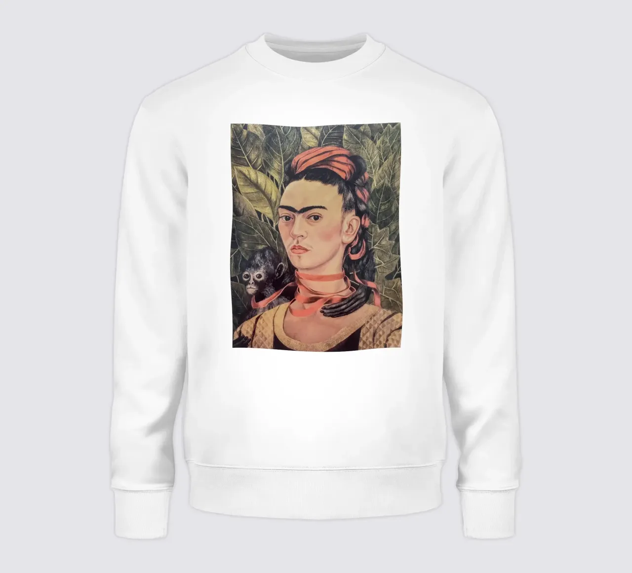 Ritratto di Frida Kahlo con scimmia felpa da Carinaprint