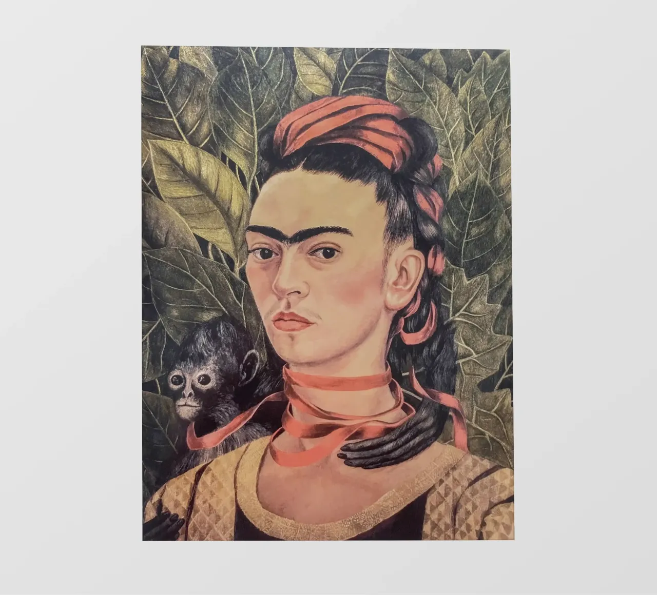 Ritratto di Frida Kahlo con scimmia pellicola backlit da Carinaprint