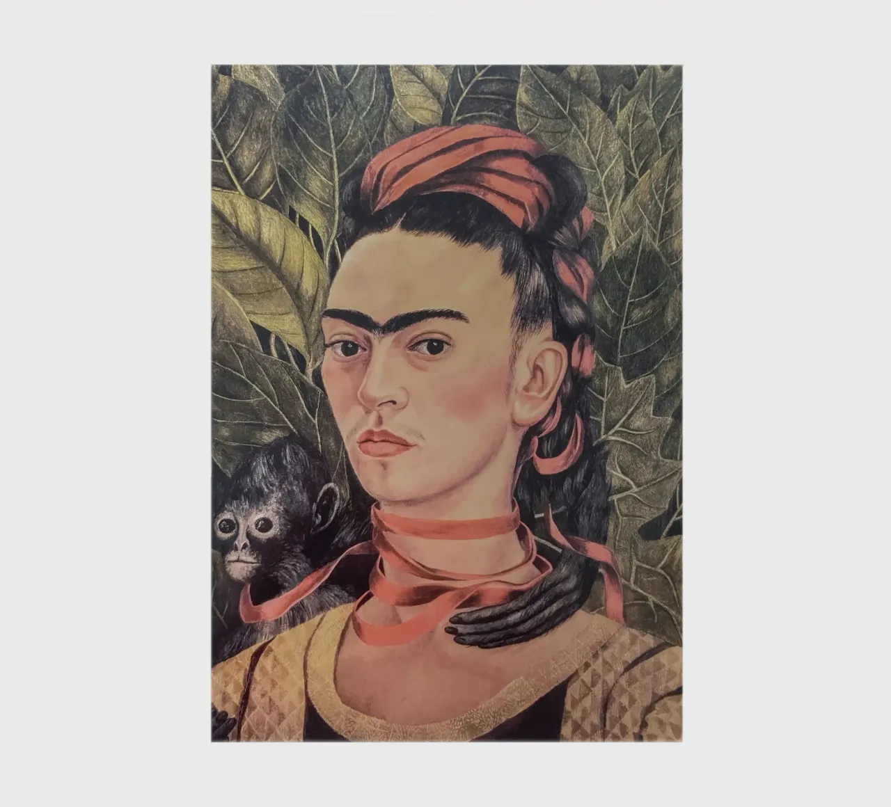 Portrait Frida Kahlo with monkey notebook by Carinaprint