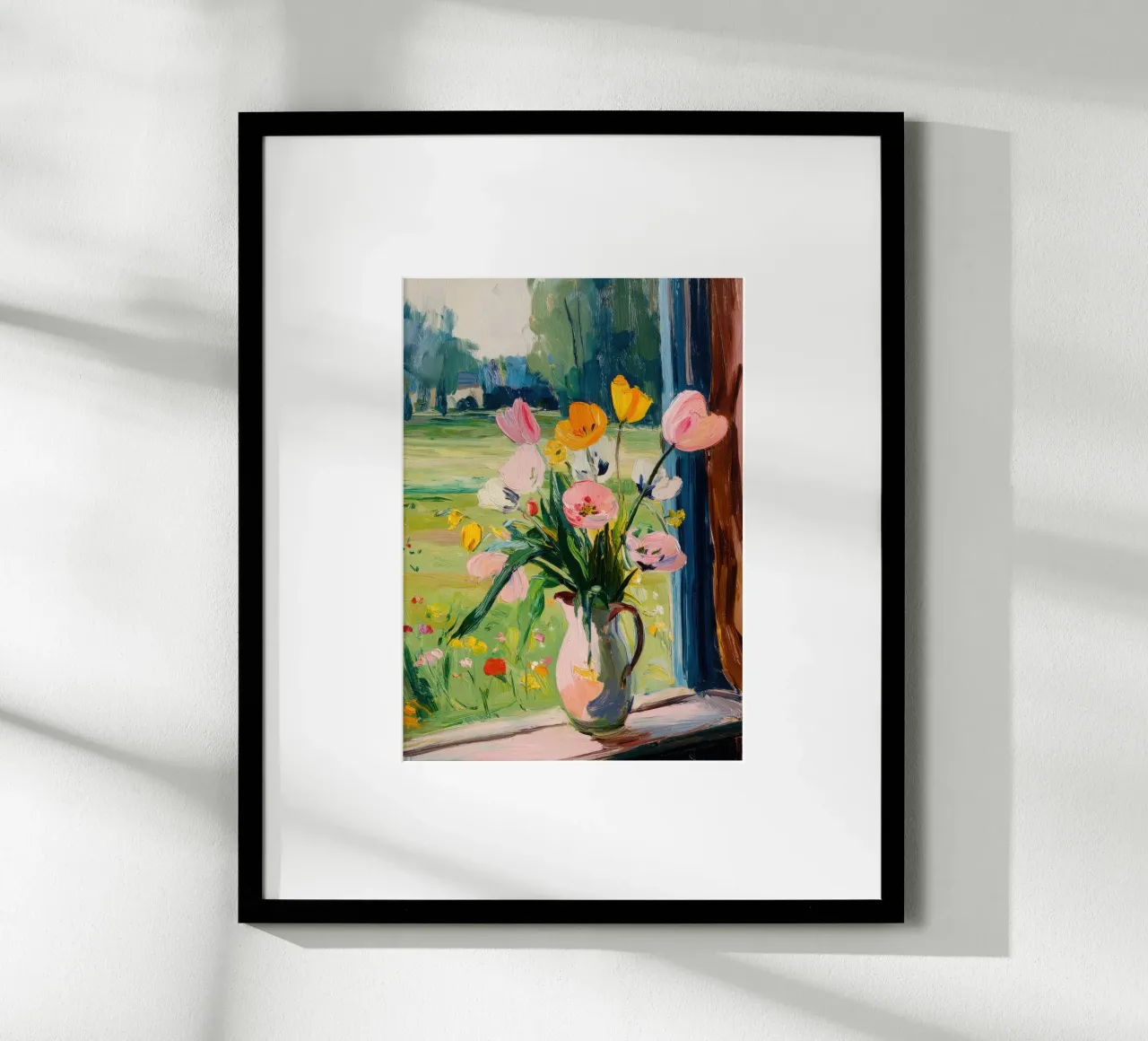 Tulipani colorati in un vaso rosa carta hahnemühle da Nikis Art Studio