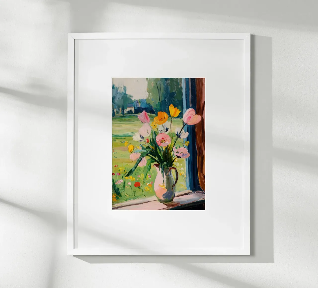 Tulipani colorati in un vaso rosa carta hahnemühle da Nikis Art Studio