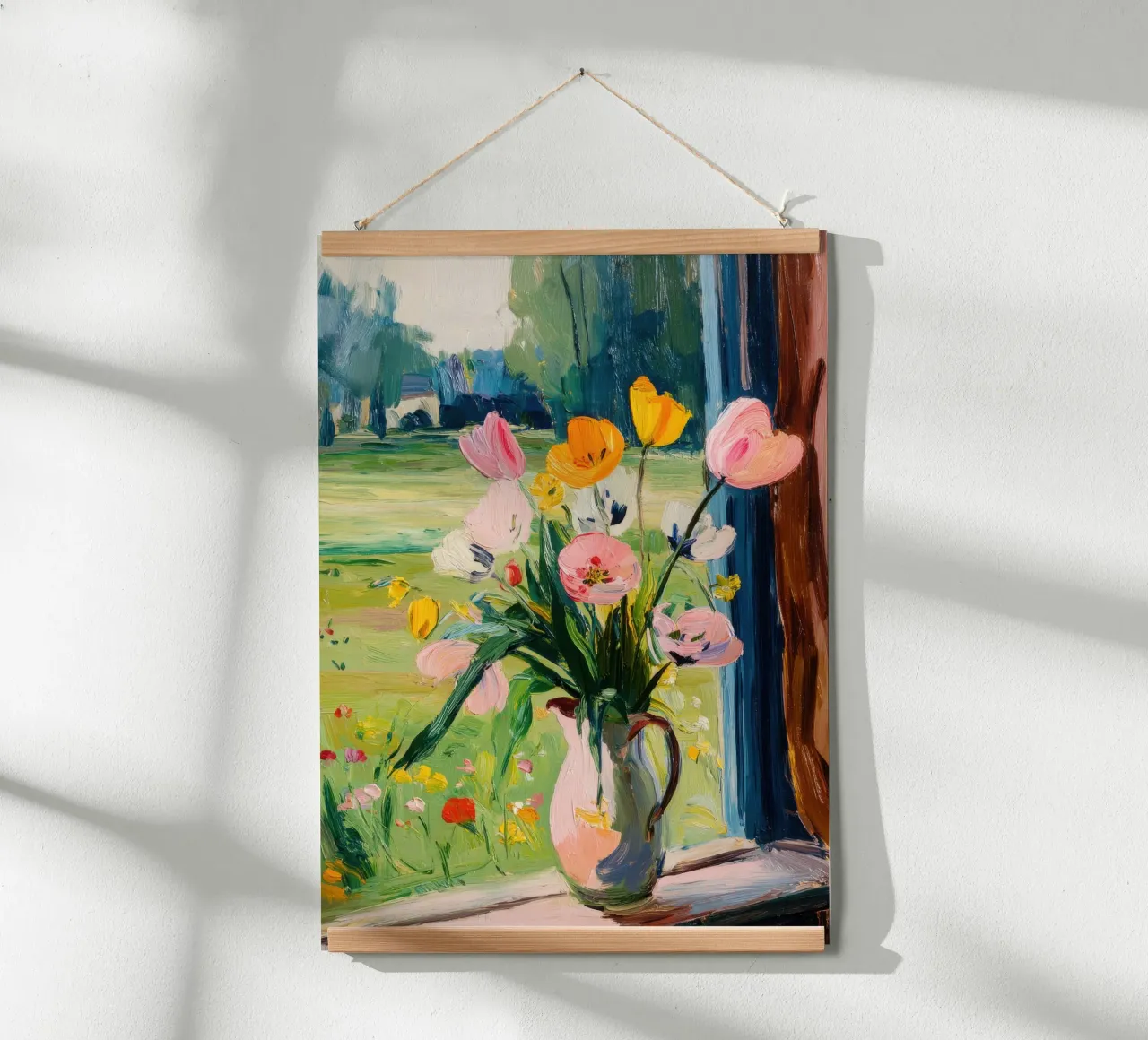 Tulipani colorati in un vaso rosa carta hahnemühle da Nikis Art Studio