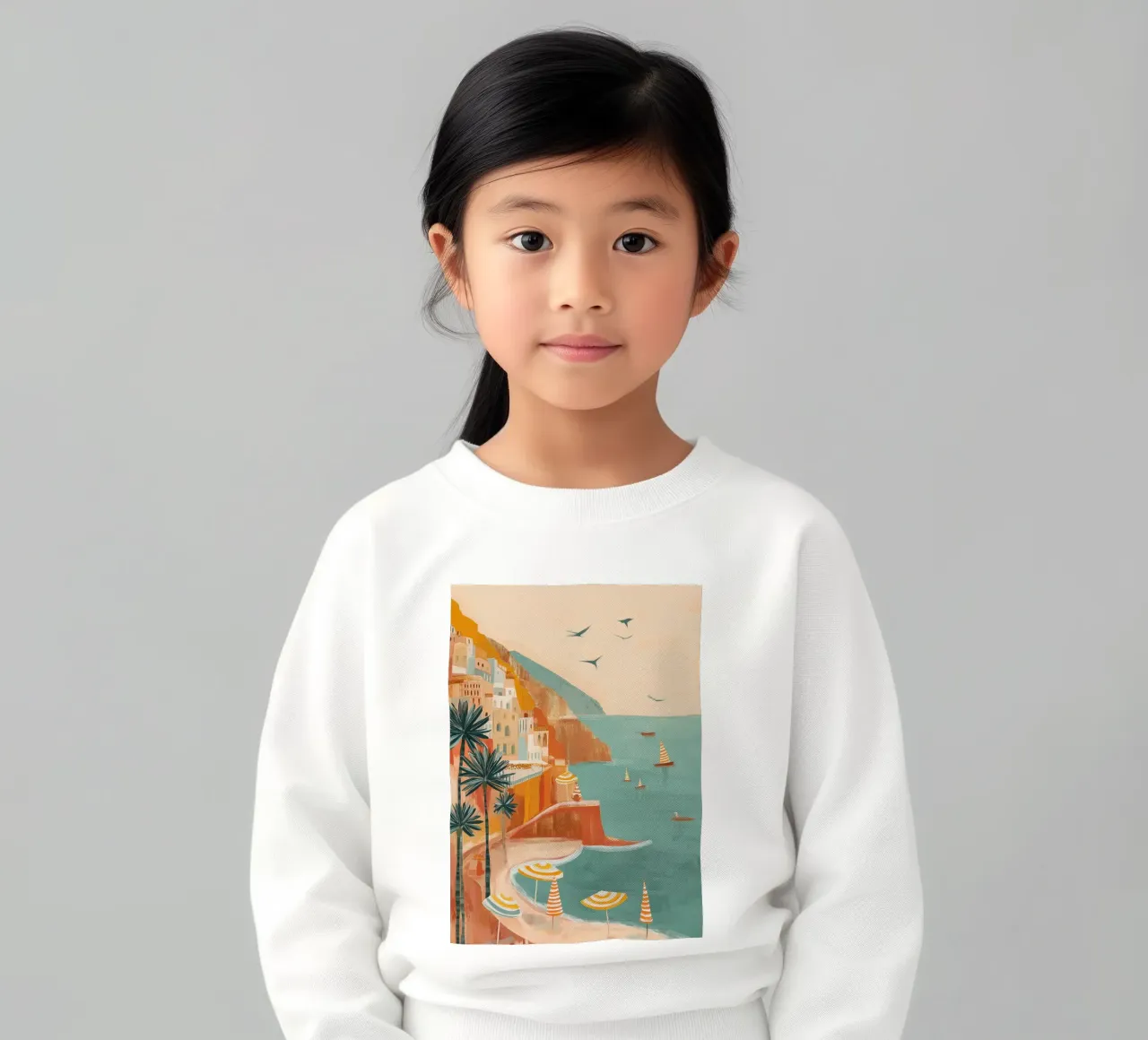 Striped sails in turquoise calm felpa bambino da Luca
