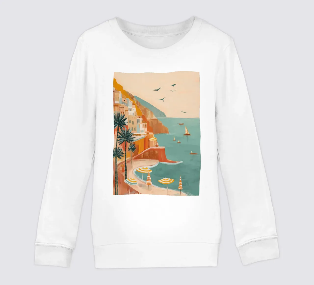 Striped sails in turquoise calm felpa bambino da Luca