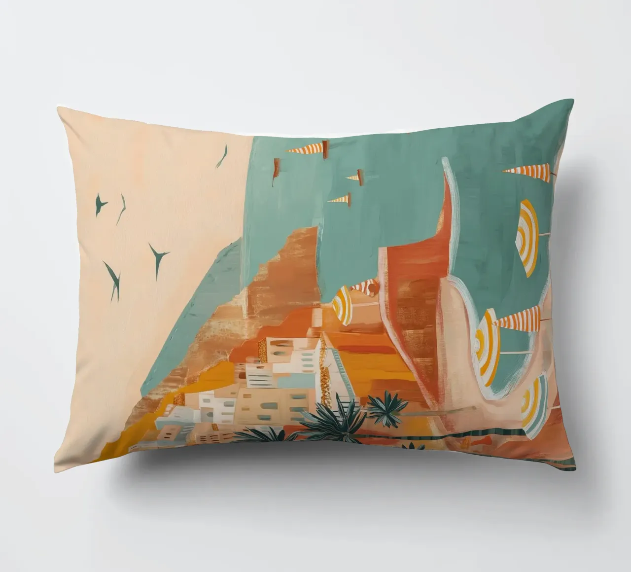 Striped sails in turquoise calm cuscino da Luca