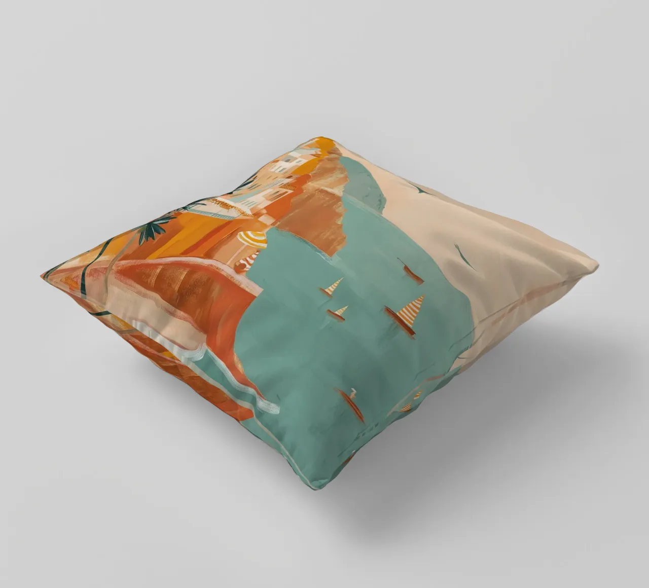 Striped sails in turquoise calm cuscino da Luca